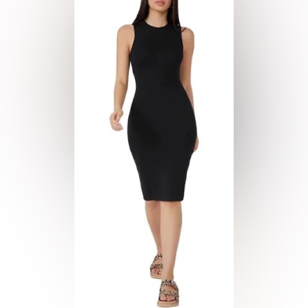 CHARLOTTE RUSSE:  BLACK SLEEVLESS COCKTAIL DRESS WITH WOVEN PATTERN ON HEM SIZE